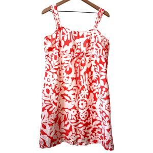 VIntage Y2K Babydoll Dress Womens Size 10 Linen Floral A-Line Summer Vacation